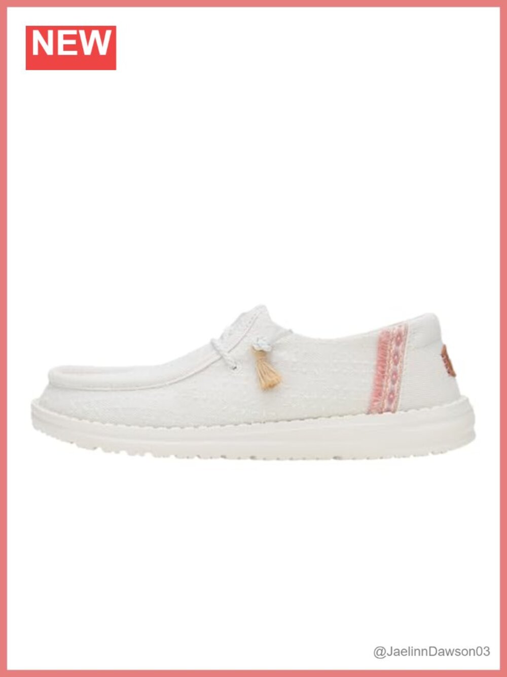 Wendy Perf Canvas Slip On Loafer - Fringe Detail, Cushioned Insole